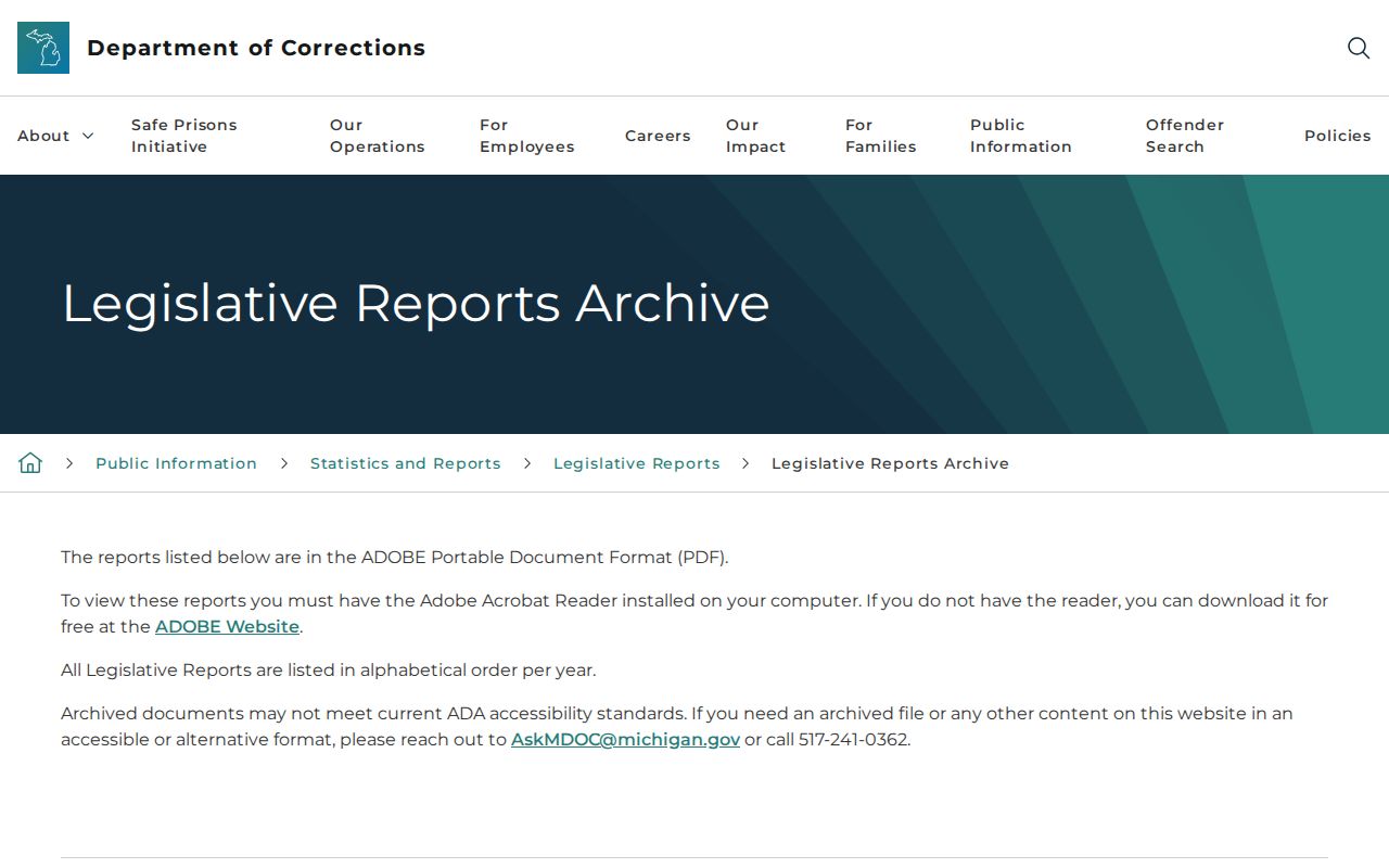 Michigan parole decision reports relevant to Alger County supervision records