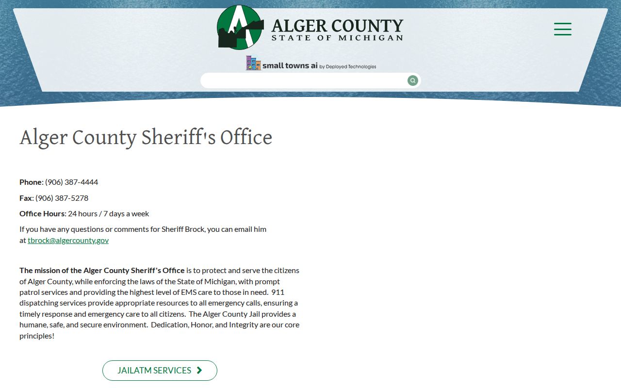 Alger County released mugshot Sheriff record source